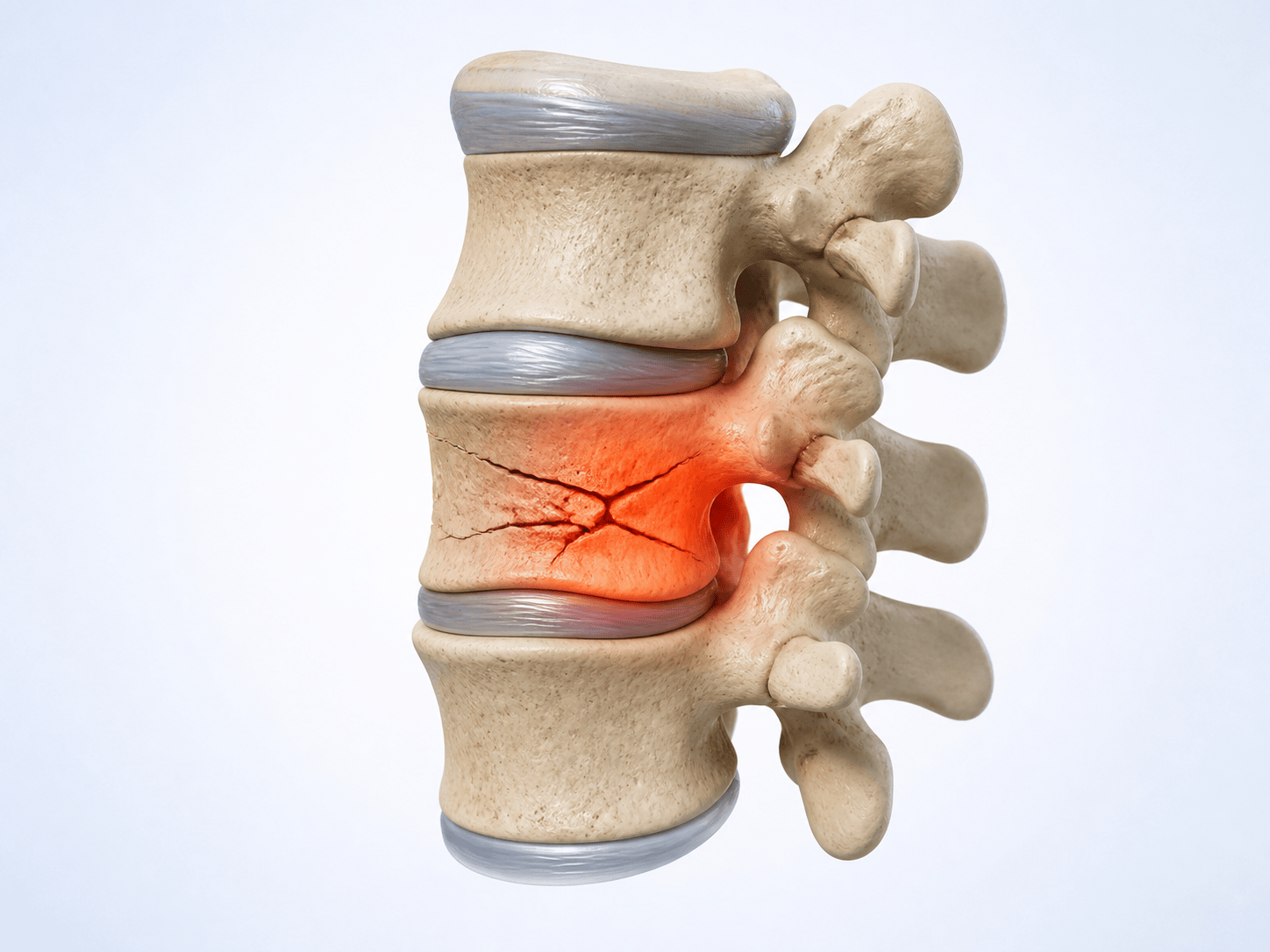 Imagen médica de fracturas vertebrales